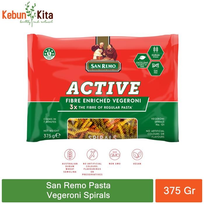 

H48Y San Remo Pasta Vegeroni Spirals 375 Gr