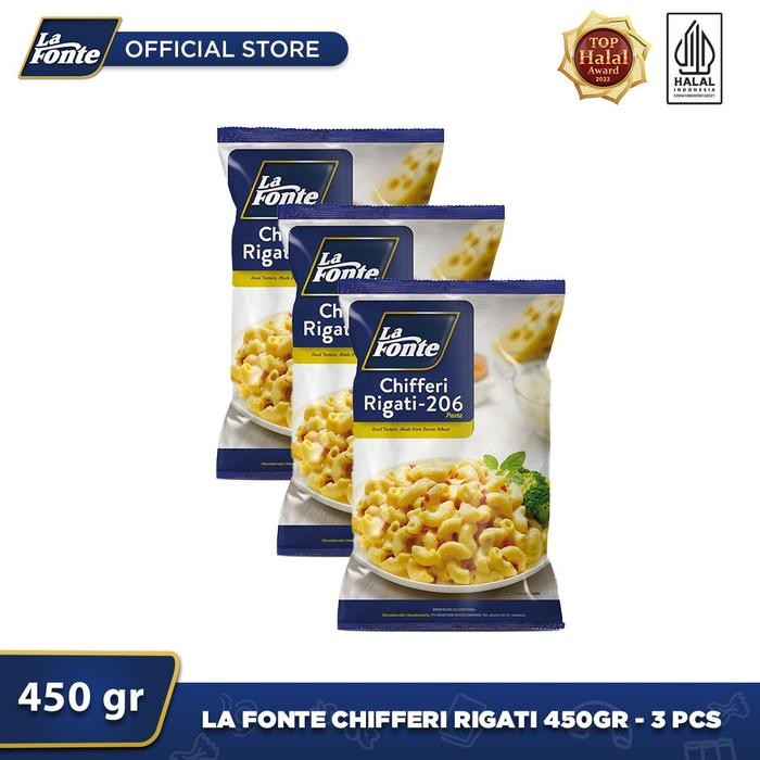 

H48Y 3 Pcs - La Fonte Chifferi Rigati 450 Gr