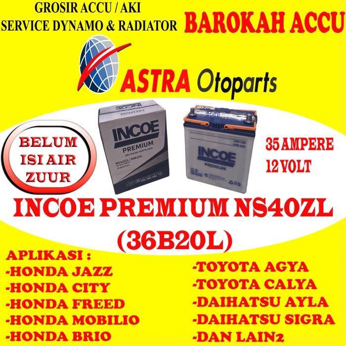 Aki Incoe Premium Ns40Zl / 36B20L Astra Otoparts