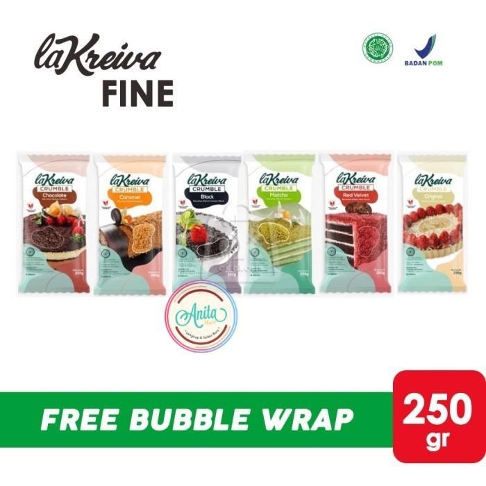 

Crumble La Kreiva Hitam/Putih Vanila/ Coklat/ Red Velvet/ Matcha 250gr