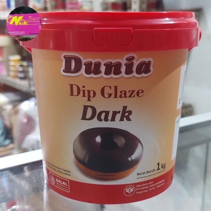 

dip glaze dunia dark / cokelat 1kg khusus grab dan gojek