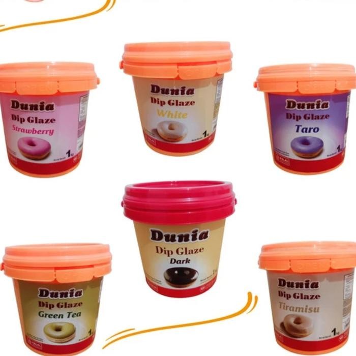 

Dunia glaze 1kg Dark/cheese/strawberry/taro/greentea/tiramisu/white