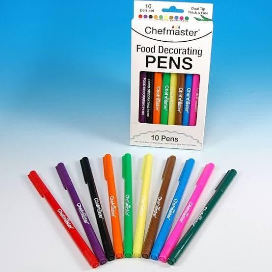 

Chefmaster Edible Pen 10 Color Set Food Decorating Pens / Food Grade Untuk Dekorasi Kue