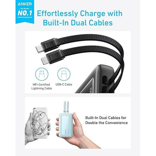Anker Zolo Power Bank 10.mAh 30W Max Fast Portable Charger with Built-in USB-C and MFi Certified