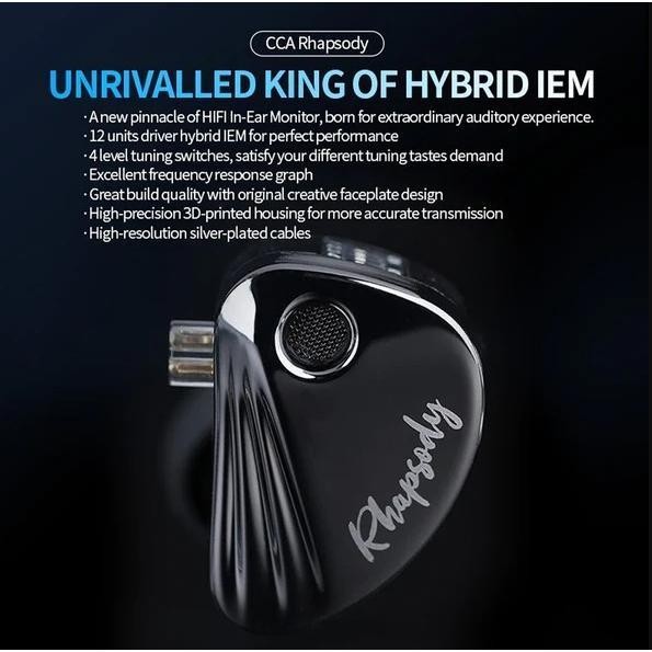 Cca Rhapsody 2Dd + 4Ba Hybrid Iem Hifi Earphone