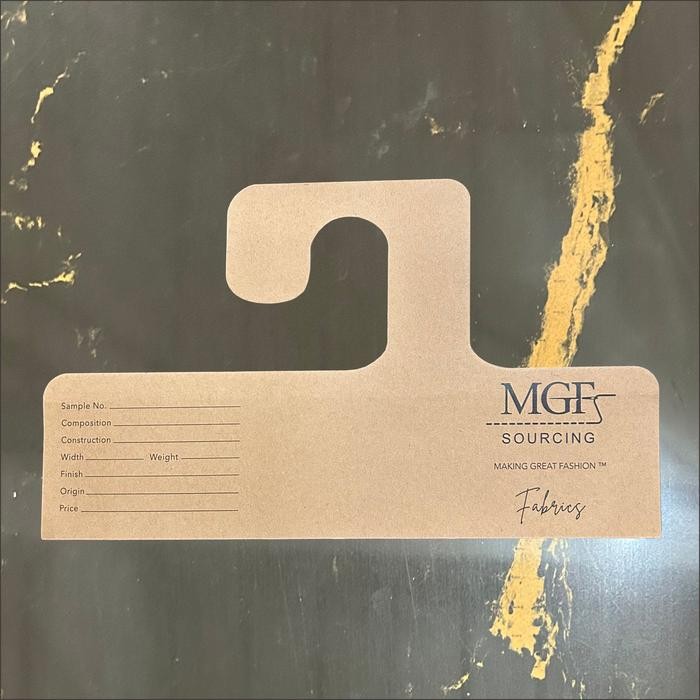 

ASLI ( 500 pcs ) Hanger Hardboard Gantungan Sample Kain Bahan Recycle ECO Friendly Brown Paper Tebal