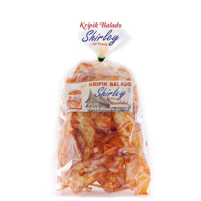 

KRIPIK BALADO SHIRLEY PANJANG 500GR - OLEH OLEH KHAS PADANG SUMATERA BARAT - FOOD SNACKS PEDAS