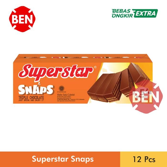 

SUPERSTAR SNAPS 1 BOX 12 PCS 28G 28GR - TRIPLE CHOCOLATE BESAR DUS