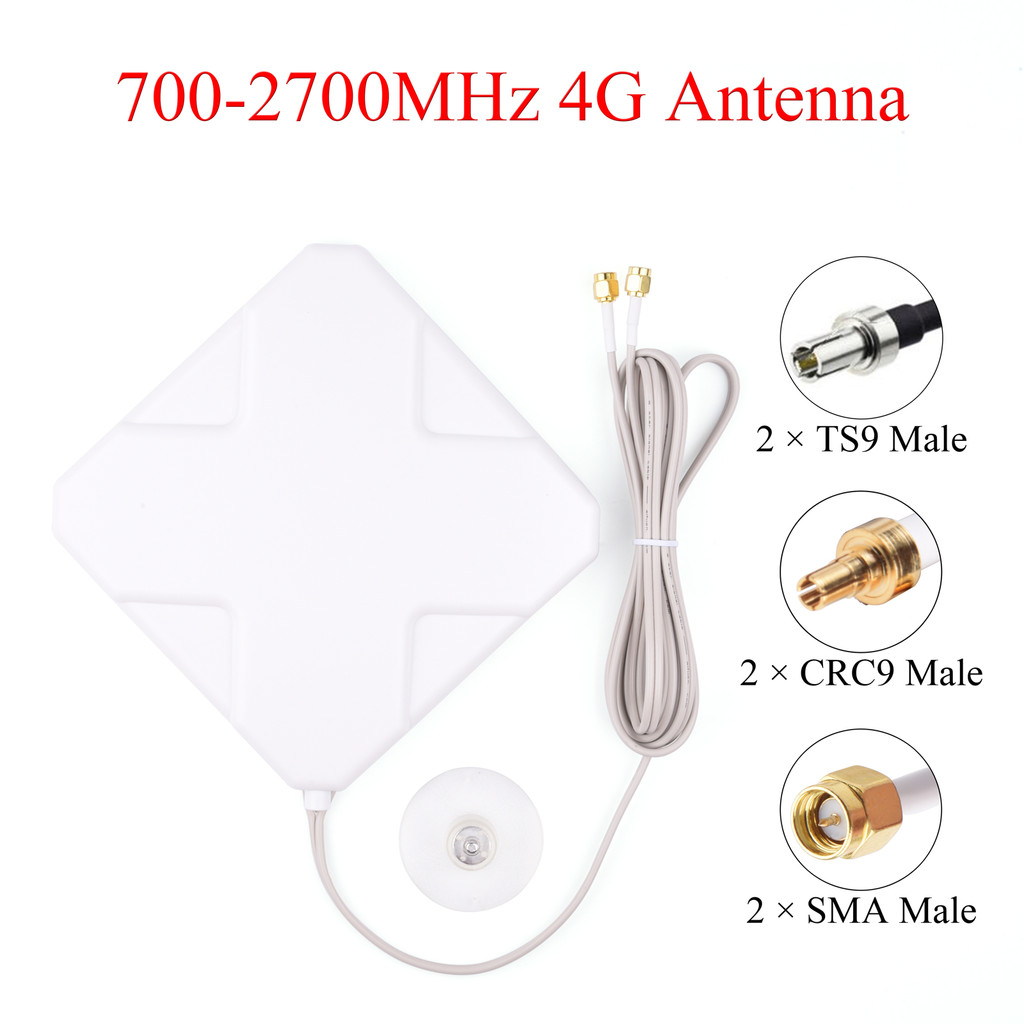 700-2700MHz Hi-Gain 30dBi Antenna 4G LTE Antenna SMA/CRC9/TS9 Male Connector RG174 2M/6.56ft Cable F