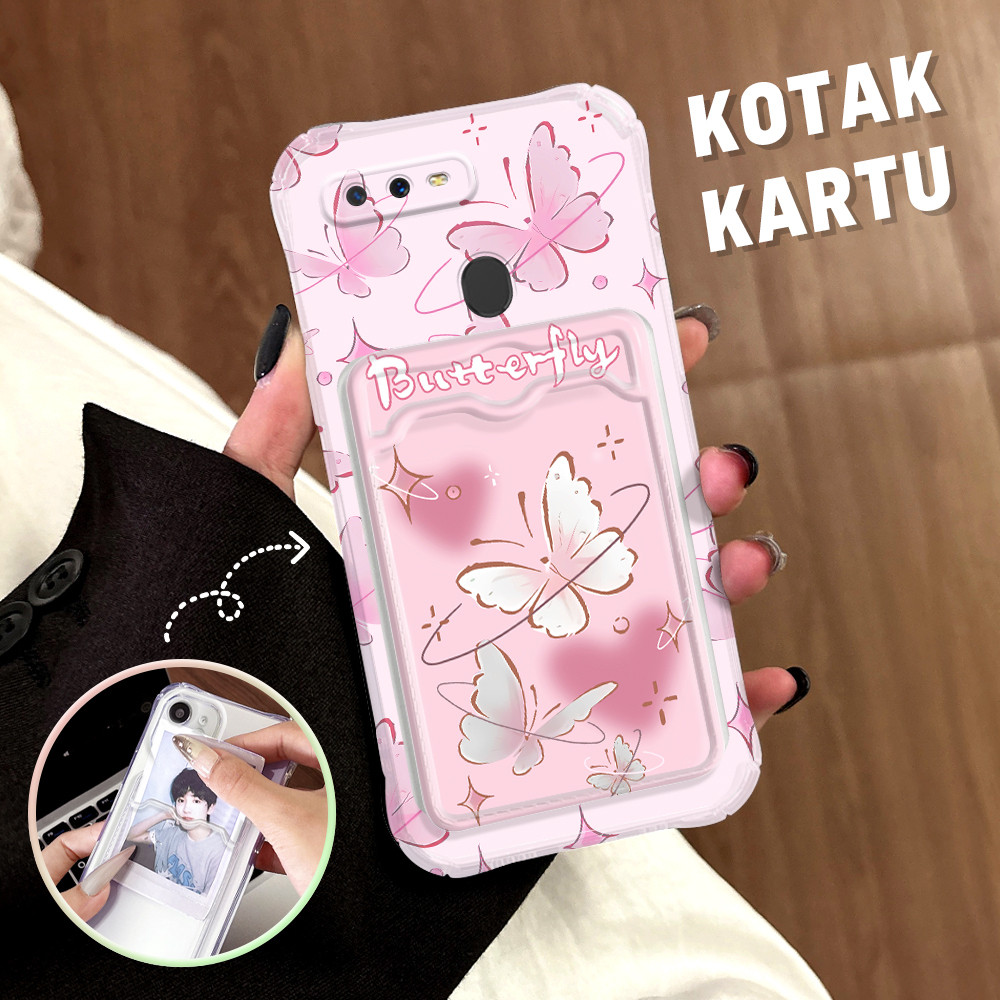 Casing Hp Untuk OPPO A12 A5S A7 A12S A11K Tempat Kartu Cassing Anti Jatuh Card Holder Softcase Butte