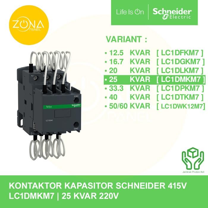 Mantab Kontaktor Capasitor Kapasitor Schneider 25Kvar 25 Kvar Lc1Dmkm7