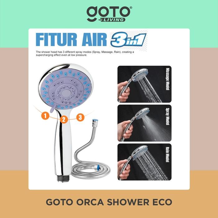 Onda Sanitary - Goto Orca Eco Kran Shower 1 Set Sower Kamar Mandi Keran Stainless