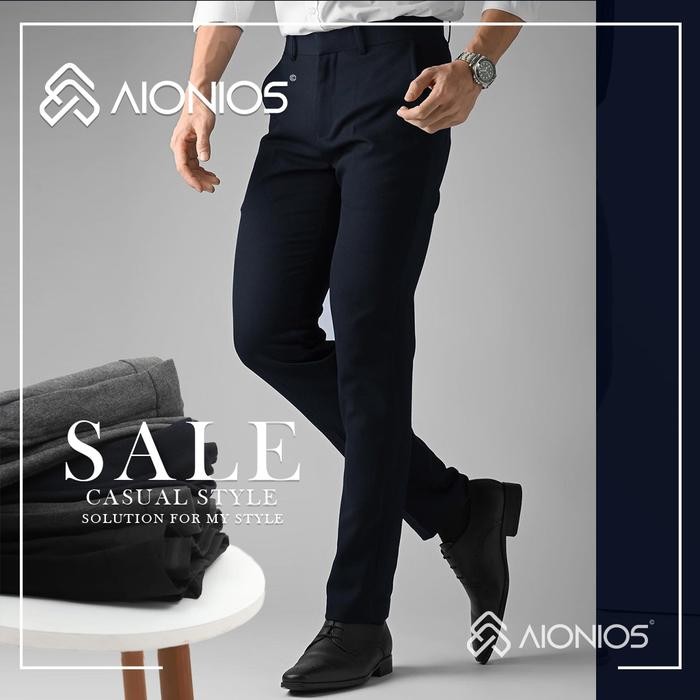 CELANA KERJA PRIA SLIMFIT / CELANA BAHAN PRIA DASAR KAIN HITAM &WARNA