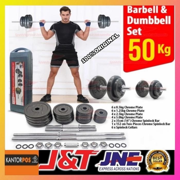 Dumbell Set 50Kg(Original)Dumbel Set 50Kg-Barbell Set-Alat Fitnes
