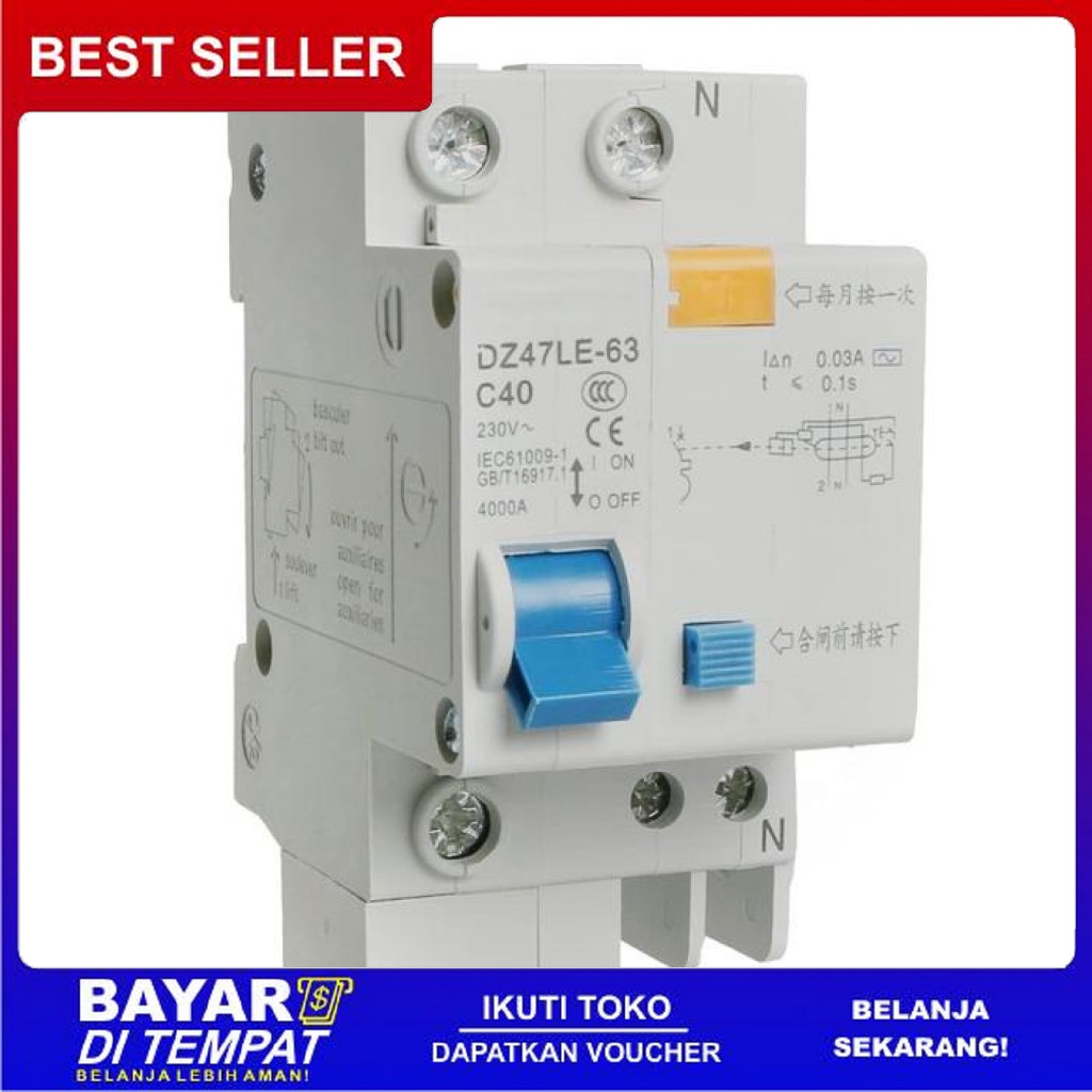 FREE ONGKIR PRODUK ANTI ELCB 1P 30MA LEAKAGE CIRCUIT BREAKER HOUSEHOLD 10A 16A 20A BISA COD