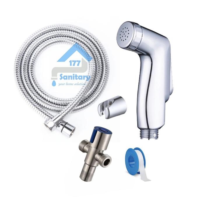 Paloma Vone - Paket Jet Shower Bidet 18St & Kran T Cabang 52S Complete Set Kloset