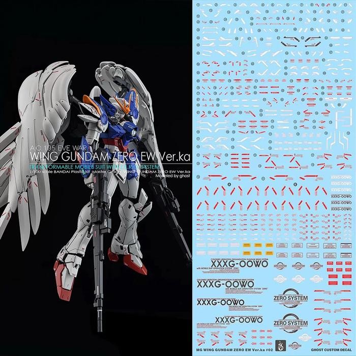 MG 1/100 WING GUNDAM ZERO EW VER.KA WATER DECAL GHOST CUSTOM DECAL