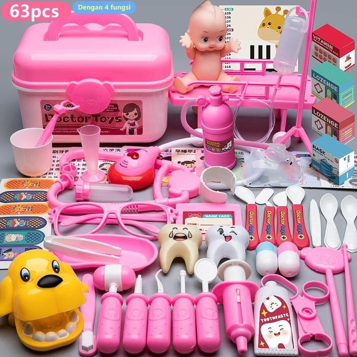 Mainan Dokter Dokteran Anak Set Lengkap Boneka Bayi Kotak Medical Toys