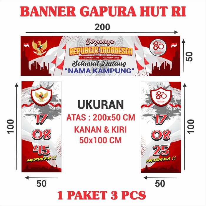 (Allthebest) Spanduk Gapura 17 Agustusan - BANNER HUT RI 80