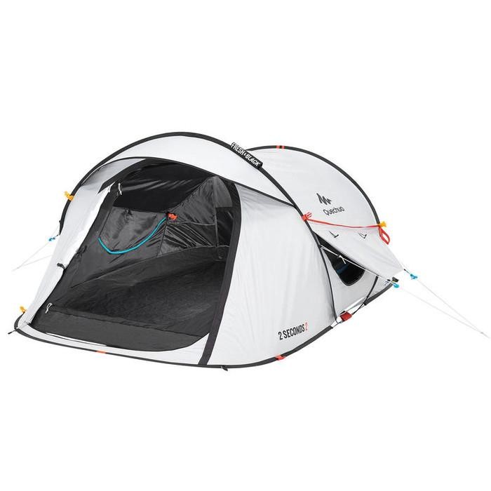 QUECHUA Tenda Baru / Tenda Camping 2 Second 2P Fresh & Black - 8357352