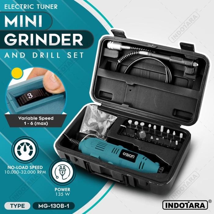 Zper Tools Indo - Mini Die Grinder Set 40 Pcs Orion Mg-130B-1/Tuner Set/Gerinda Bor Mini