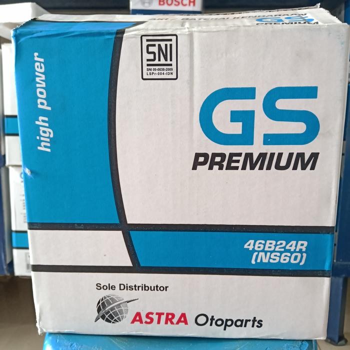 Aki Mobil/ Genset/ Gs Astra Premium Ns60/ Gs Ns 60/ Gsns60/ 46B24 45Ah