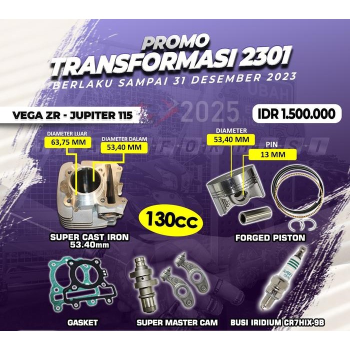 Paket Bore Up Vega Zr - Jupiter 115 Brt