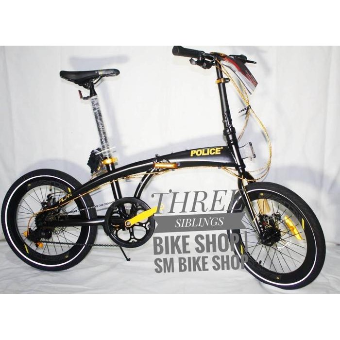 Sepeda Lipat Element Police Milan 20 Inch Black Gold
