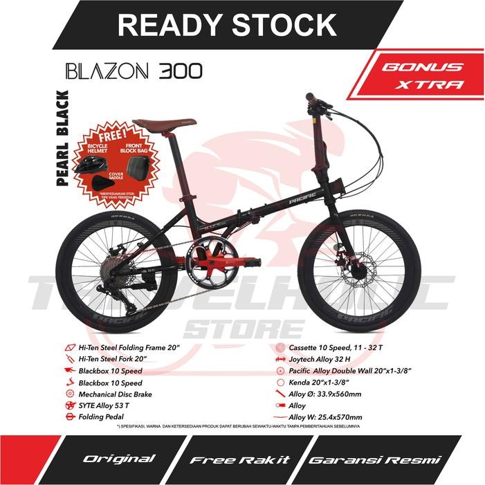 Sepeda Lipat Pacific Blazon 300 Banyak Bonusss (Folding Bike)