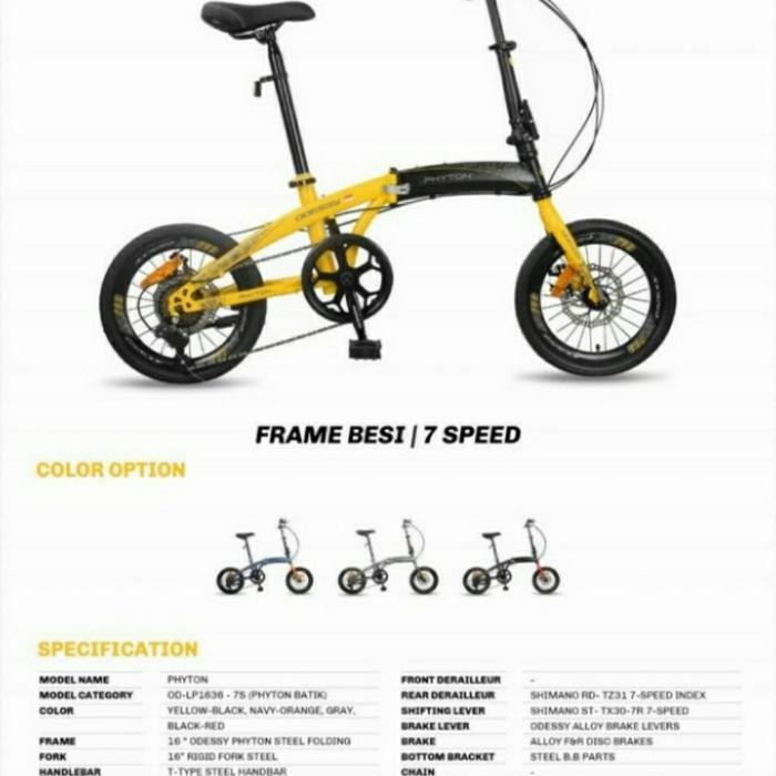 Sepeda Lipat 16 Inch Odessy Phyton