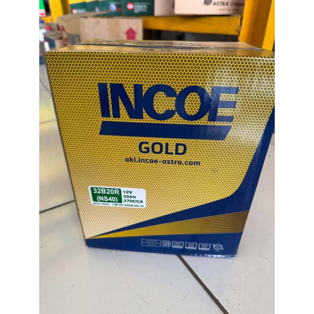 INCOE Gold NS40 32B20R Aki Mobil 12V 32Ah Bebas Perawatan
