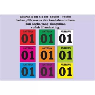 

ORIGINAL NOMOR ANTRIAN 1 S/D 100 Ukuran 6 X 6 READY STOCK