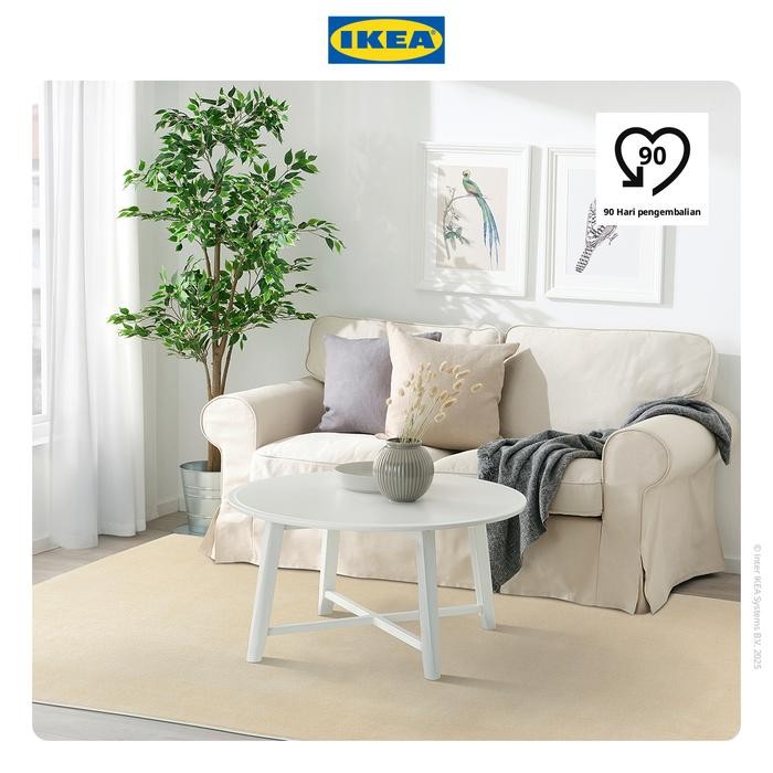 NEW IKEA BUSSFIL Karpet Bulu Tipis Krem 120x180cm