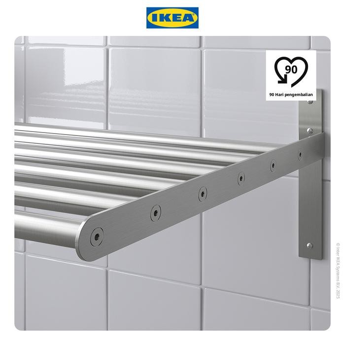 NEW IKEA GRUNDTAL Rak Pengering Baju / Jemuran Baju Dinding Baja Tahan Karat 67-120 cm