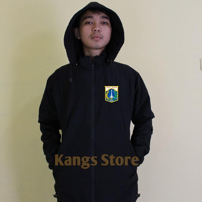 Jaket Jakarta Kolaborasi Windbreaker Taslan Waterproof Bordir Custom