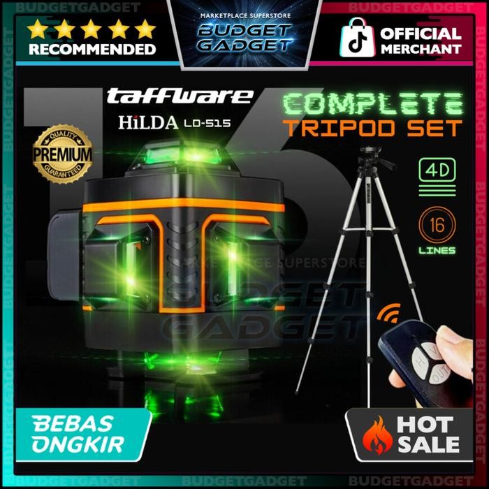 

(Imk) - Taffware Hilda Mesin Self Leveling Laser Level 4D 3D 16 Line With Remote Waterpas Laser