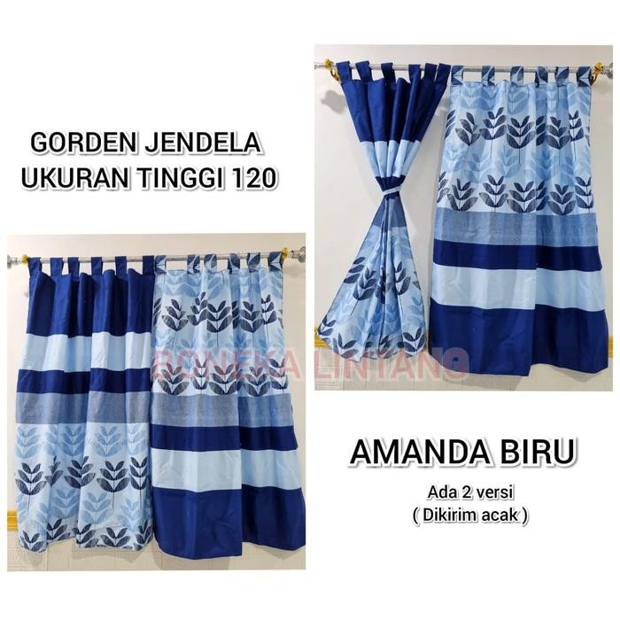 Gorden Jendela Pendek Ukuran 120 X 100 - Hordeng Jendela Pendek Kamar Tamu Kecil Minimalis