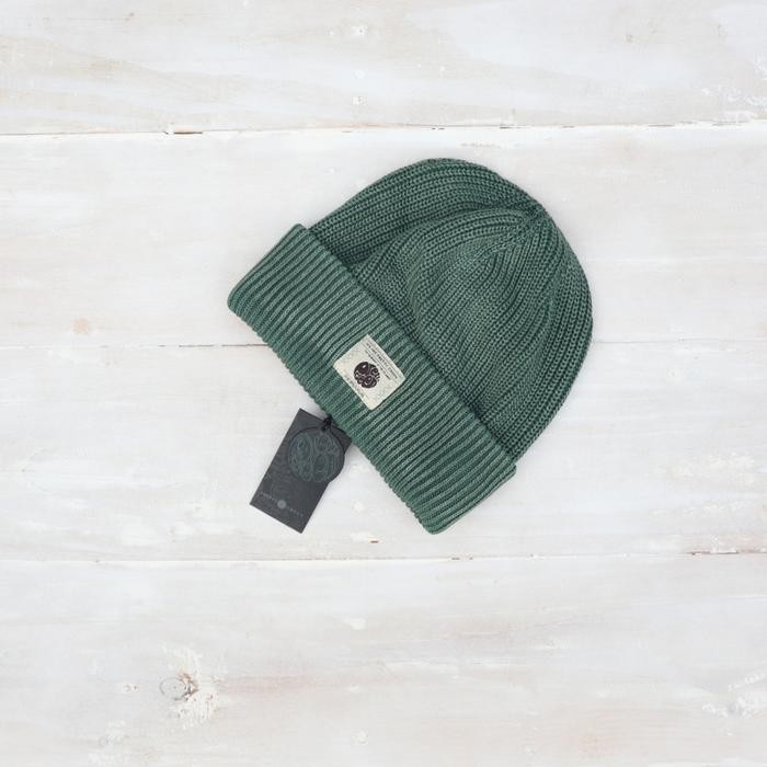 PRETTY GREEN RIBBED BEANIE HAT GREEN ORIGINAL