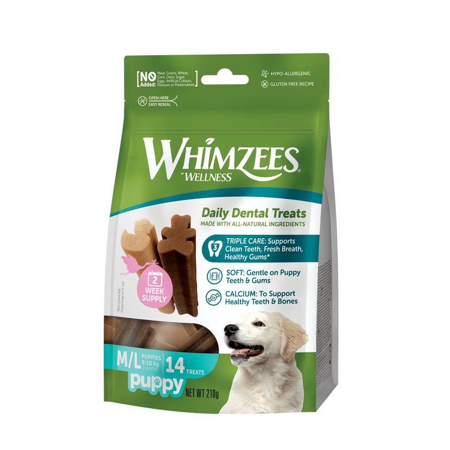Whimzees Dental Chew Dog Treats Puppy M/L -Gratisongkir