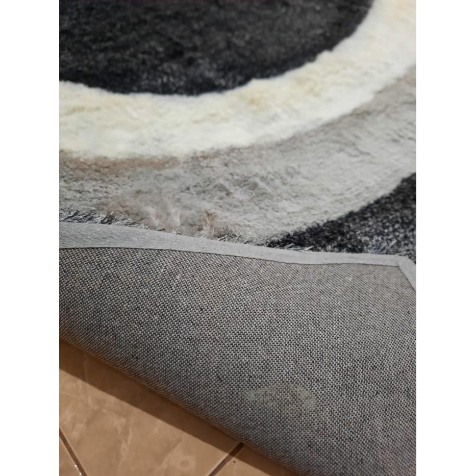 Karpet Shaggy Alice 3D Rug 160X240 Grey Import Turki