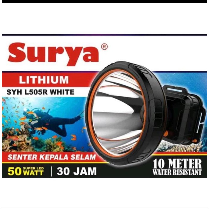 Senter Kepala Selam / Senter Selam Merk Surya 50 Watt Syh 505R Super