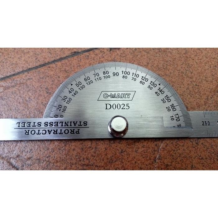 

(Allthebest) Busur Derajat Combi Penggaris Stainless Steel Protractor Alat Ukur Sudut ( Size Besar )