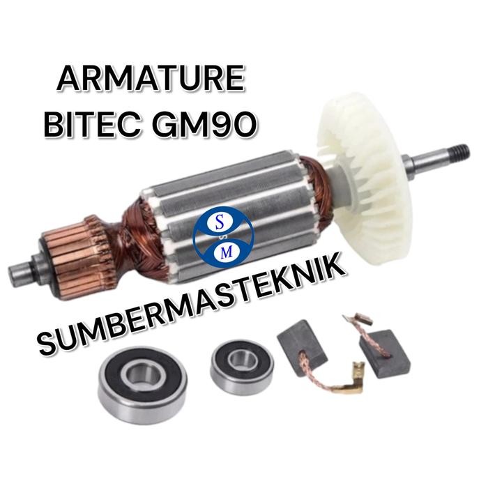 ARMATURE BITEC GM90 FREE CARBON BRUSH ANGKER ROTOR MESIN GERINDA BITEC GM 90 KW