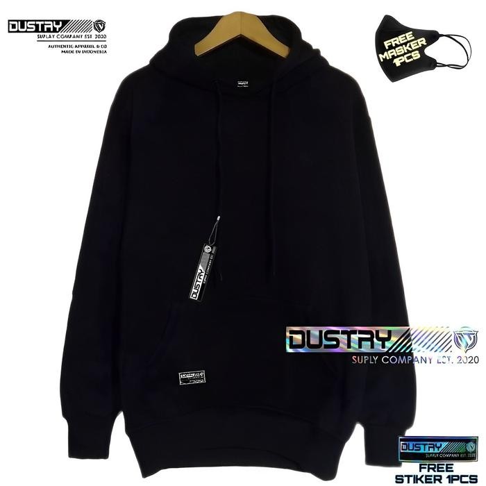 Sweater Hoodie Polos Hitam Pria Wanita Distro Keren Kekinian Murah Premium Switer Hodi Dewasa Anak