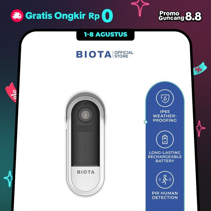 Terbaru Biota Smart Home - Doorbell Wireless Bel Pintu Rumah Otomatis Dengan Wifi Tanpa Kabel