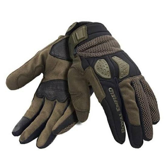 DISKON Sarung Tangan Royal Enfield Trailblazer Moss Green Toucht Screen READY STOCK