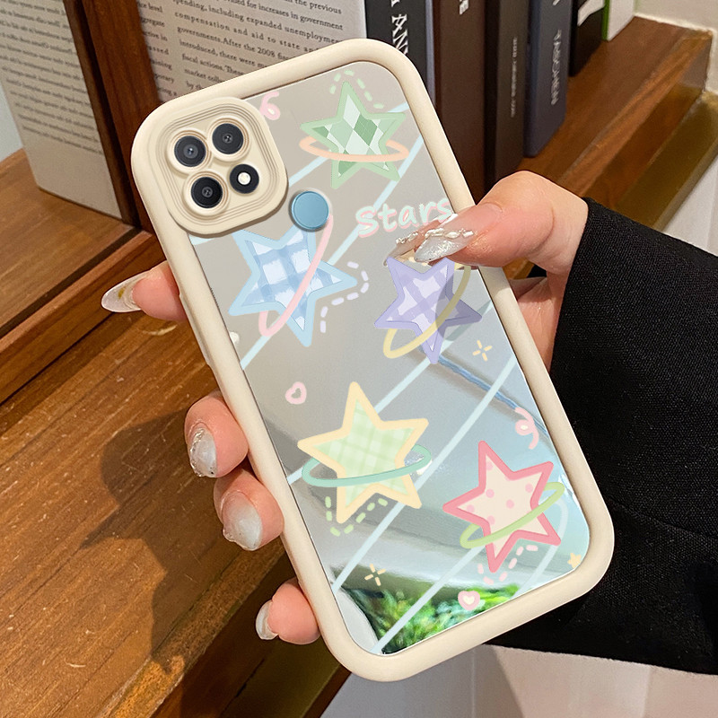 Casing Hp OPPO A15 A15s A35 Case Casing pola Bintang Cantik Kasing HP Kesing Silikon Softcase cermin