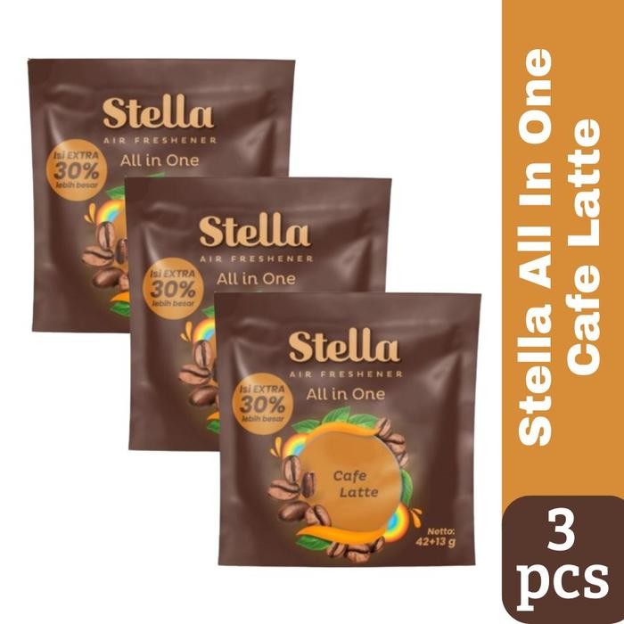 3 Pcs Stella Gantung All In One Cafe Latte - Parfum Pengharum Mobil dan Ruangan Aroma Kopi