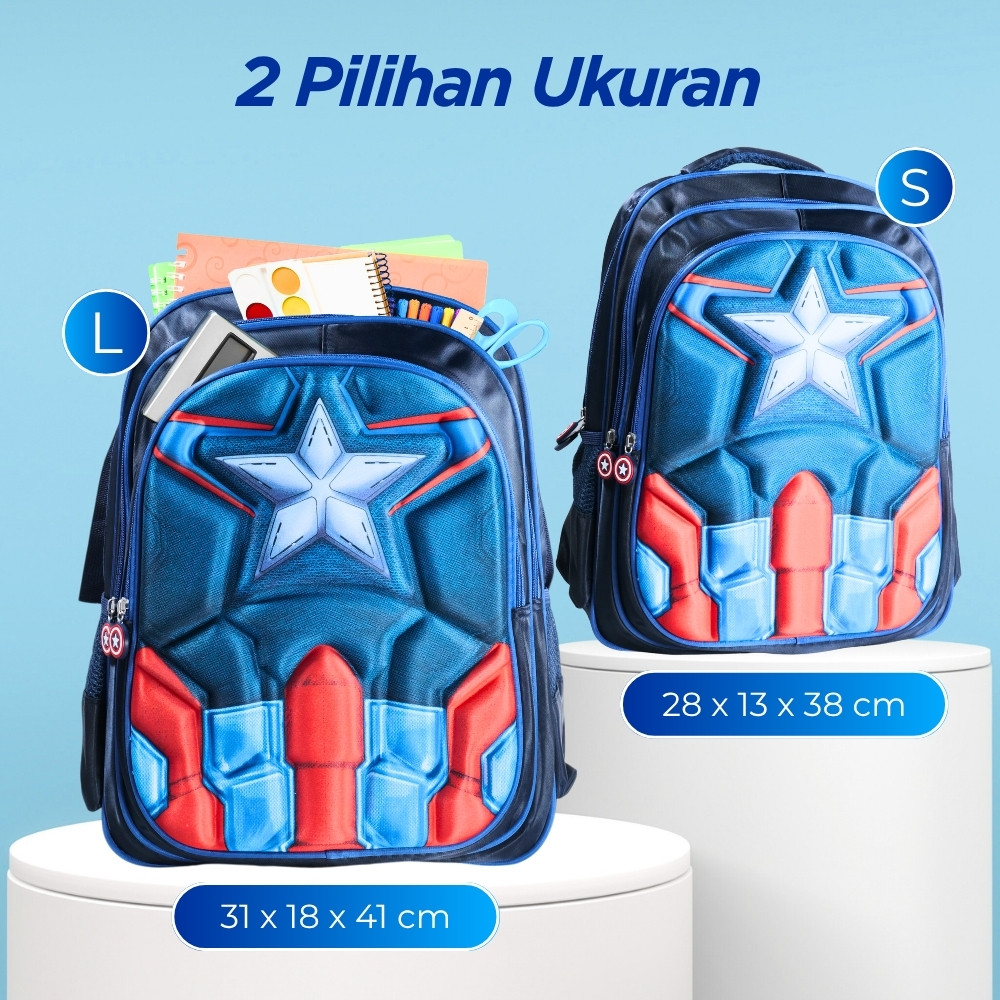 

JINMA HONGJIA Tas Sekolah Anak Karakter Kartun Captain America - KKH001
