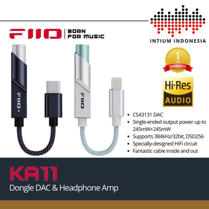 FiiO KA11 / KA-11 / KA 11 Portable DAC & Headphone Amplifier in adapter